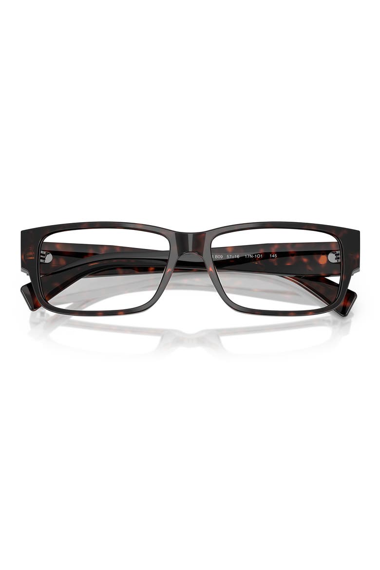 57mm Rectangular Optical Glasses, Alternate, color, BROWN HAVANA