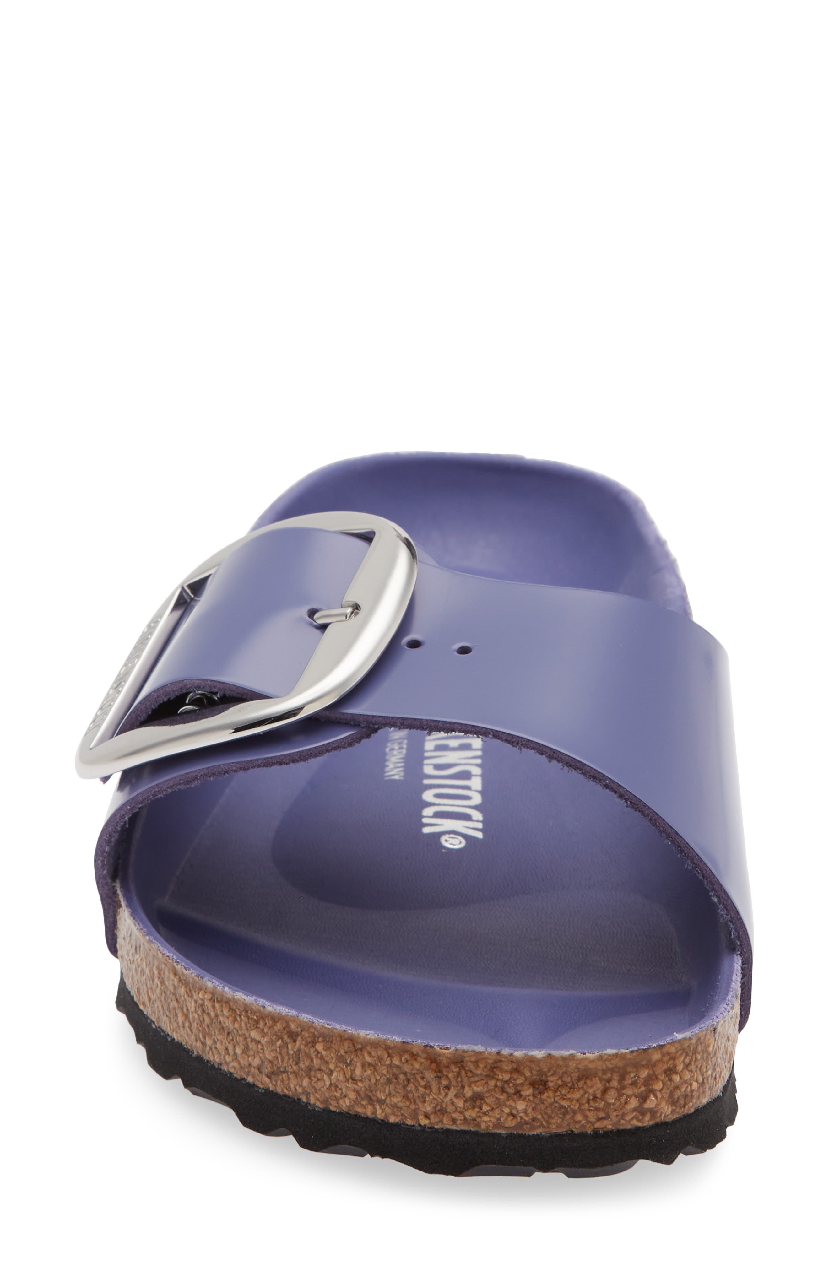 Madrid Big Buckle Slide Sandal, Alternate, color, PURPLE DUSK HIGH SHINE
