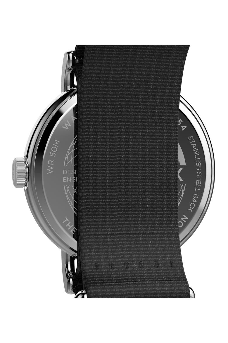Weekender Canvas Strap Watch, 37mm, Alternate, color, BLACK