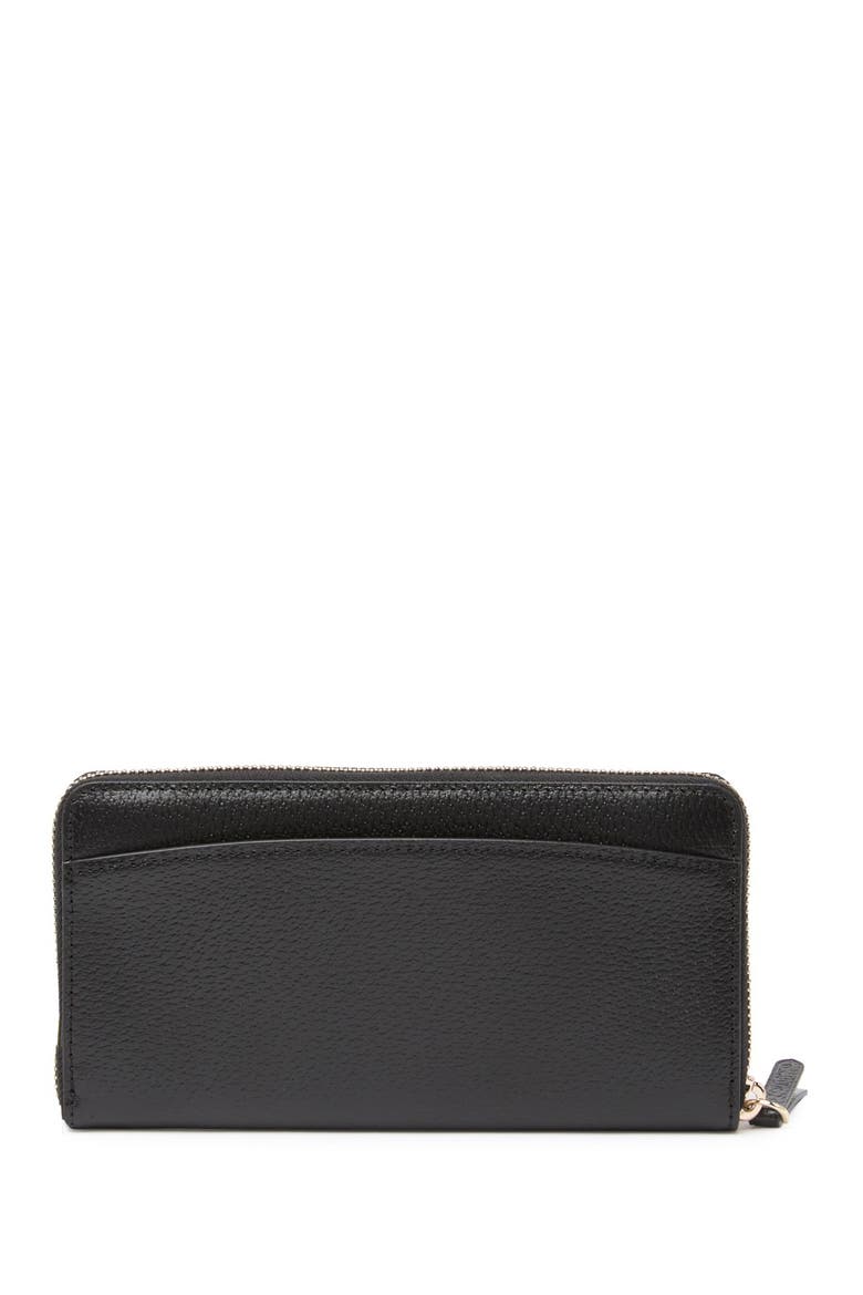 rima leather zip around wallet, Alternate, color, BLACK