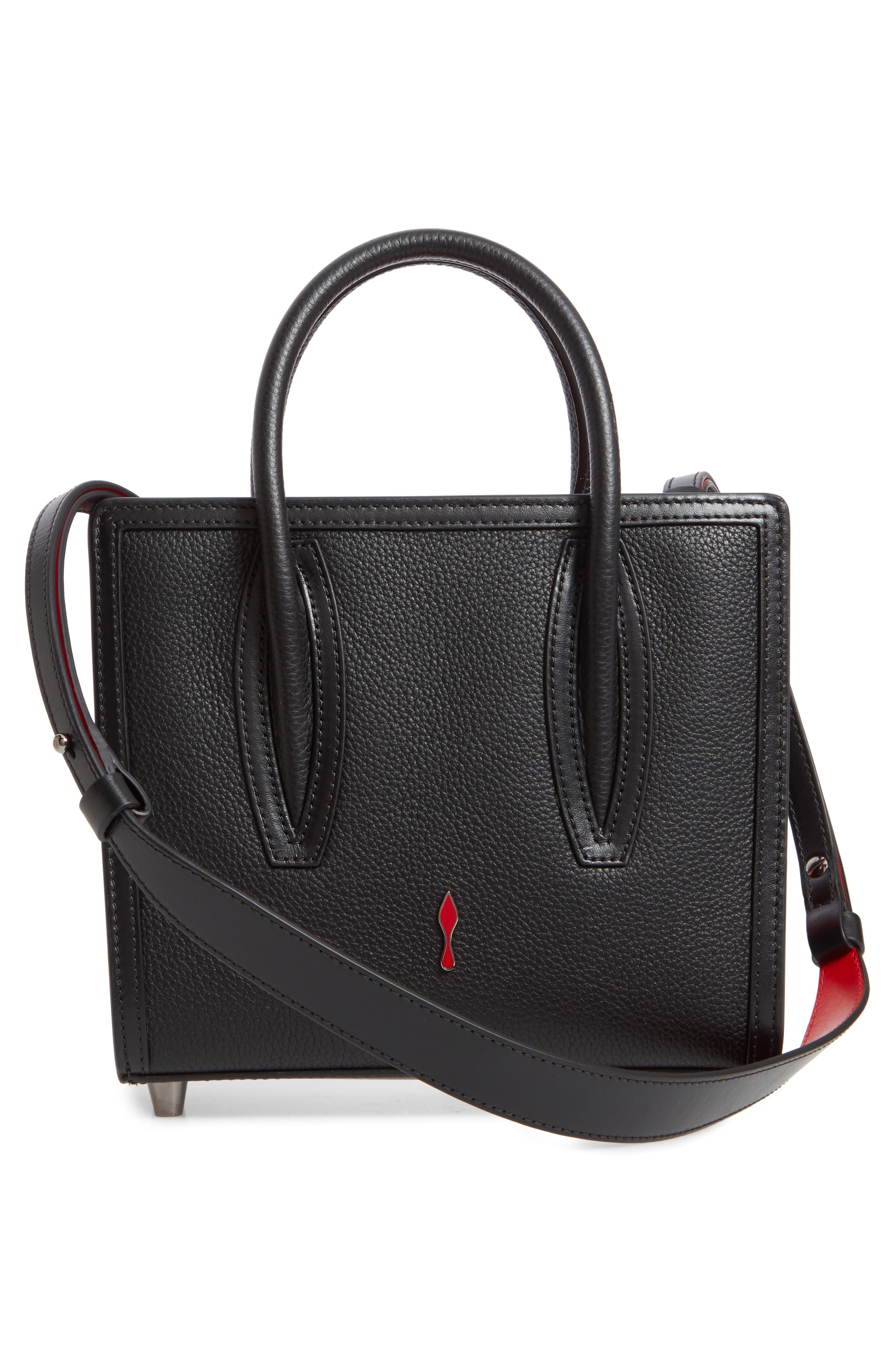 Mini Paloma Calfskin Leather Satchel, Alternate, color, BLACK/ BLACK