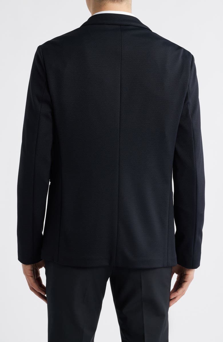 Emporio Armani Black Textured Stretch Nylon Sport Coat, Alternate, color, Solid Black