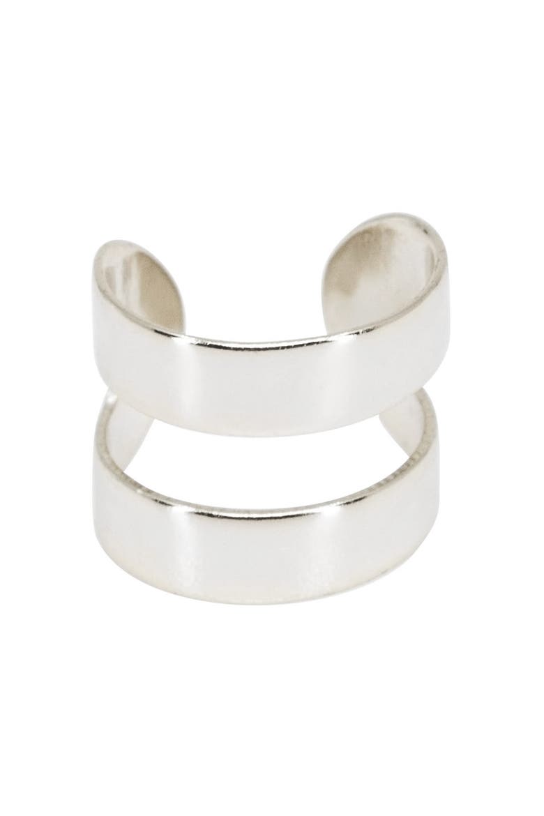 Double Layer Ear Cuff, Main, color, SILVER