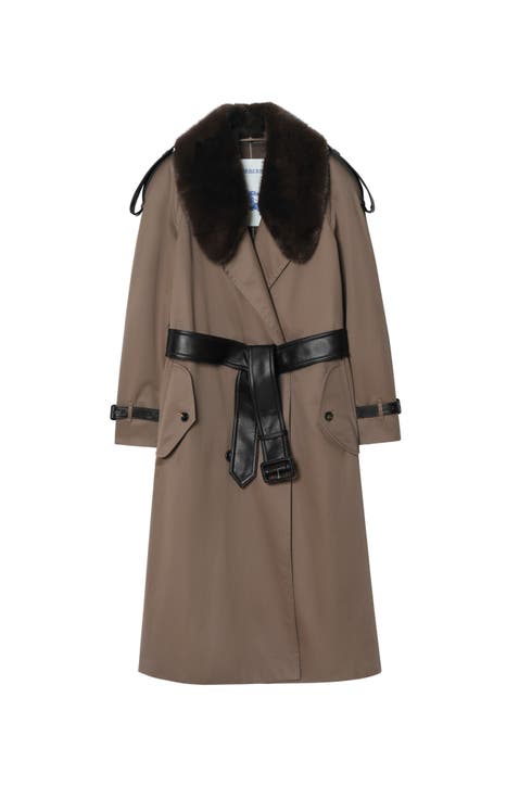 Long Faux Fur Collar Roseville Trench Coat