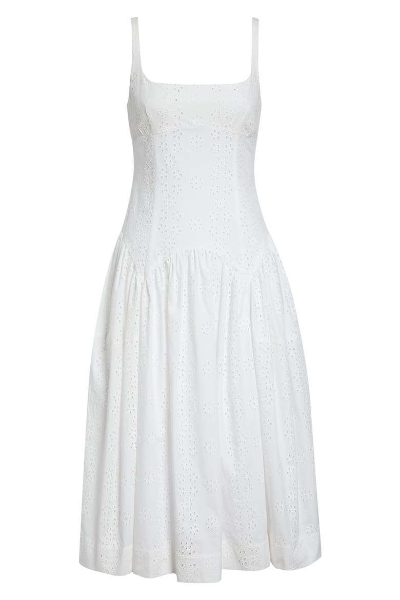 Cricket Cotton Eyelet Midi Dress, Alternate, color, WHITE