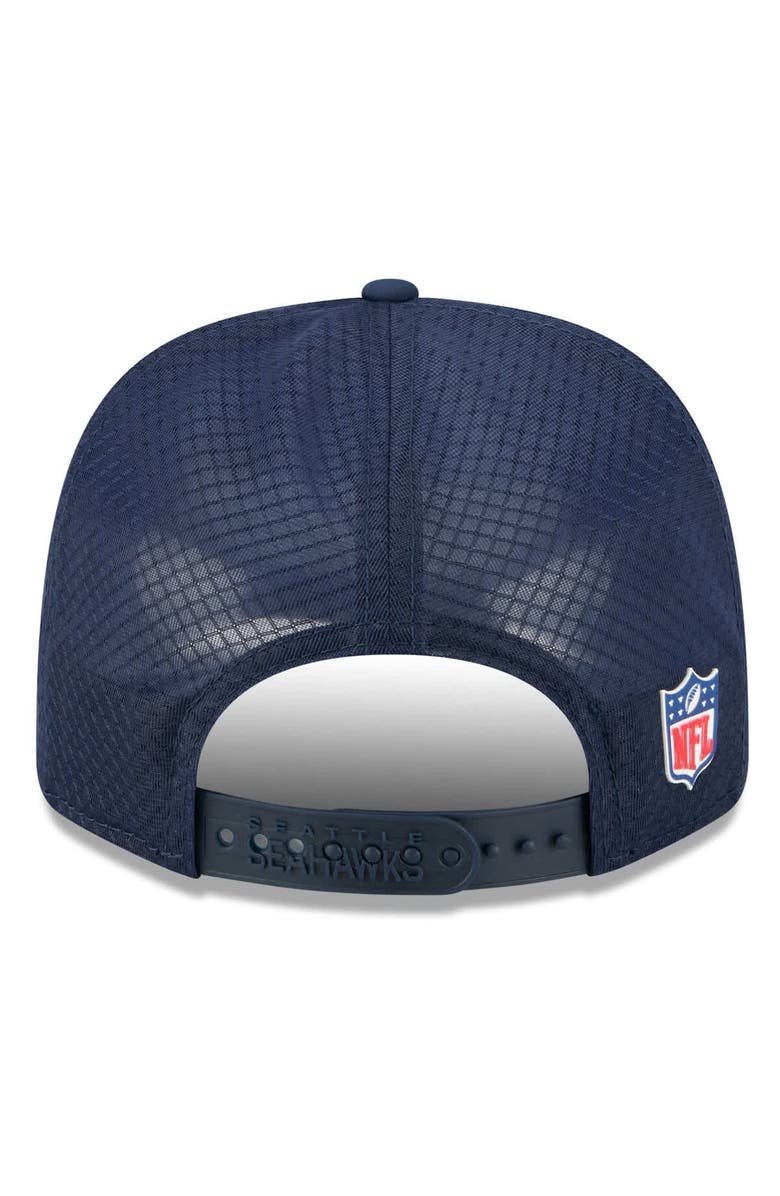 New Era Men's New Era College Navy Seattle Seahawks 2025 Sideline 9SEVENTY Trucker Adjustable Hat, Alternate, color, College Navy