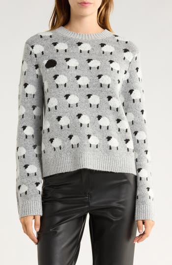 Vigoss Sheep Crewneck Sweater In Gray