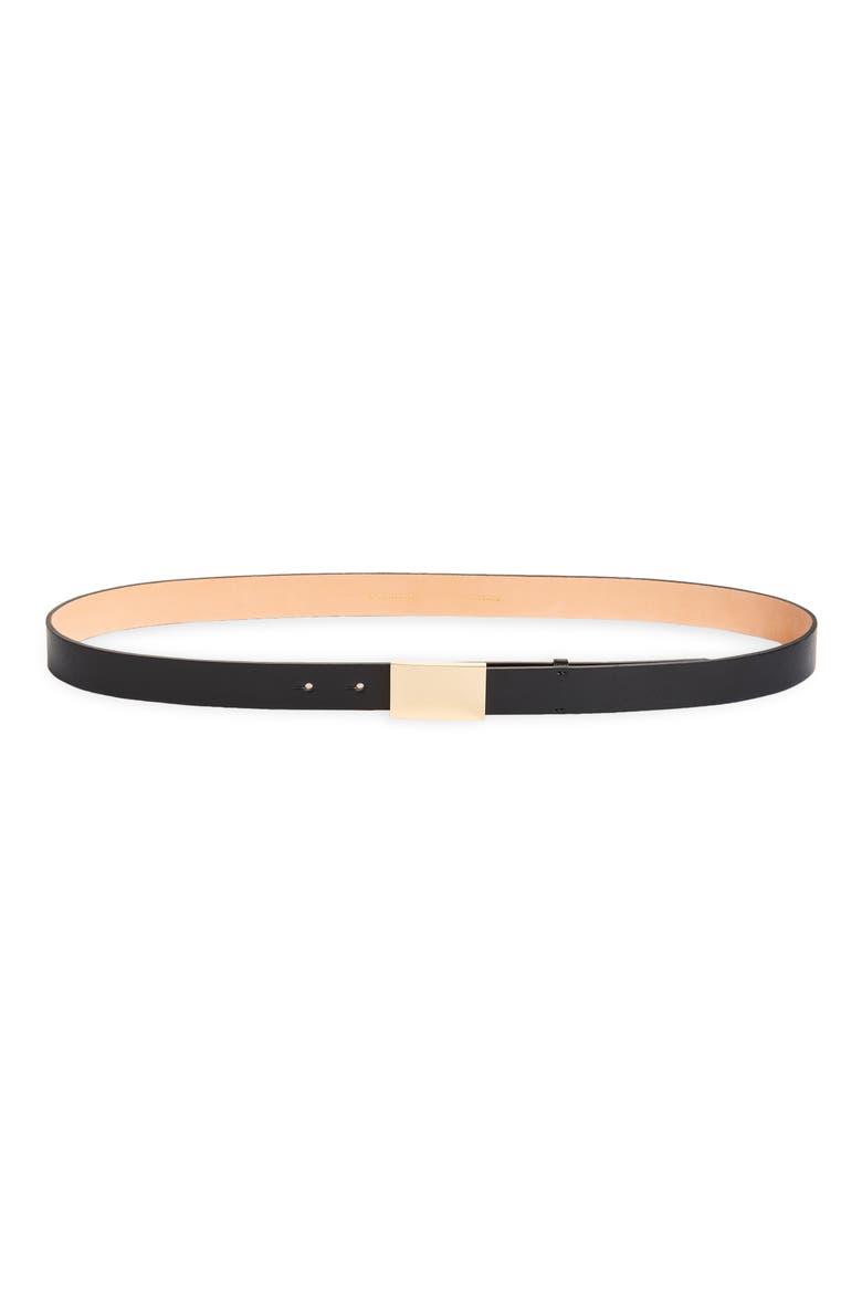 Leather Belt, Main, color, BLACK