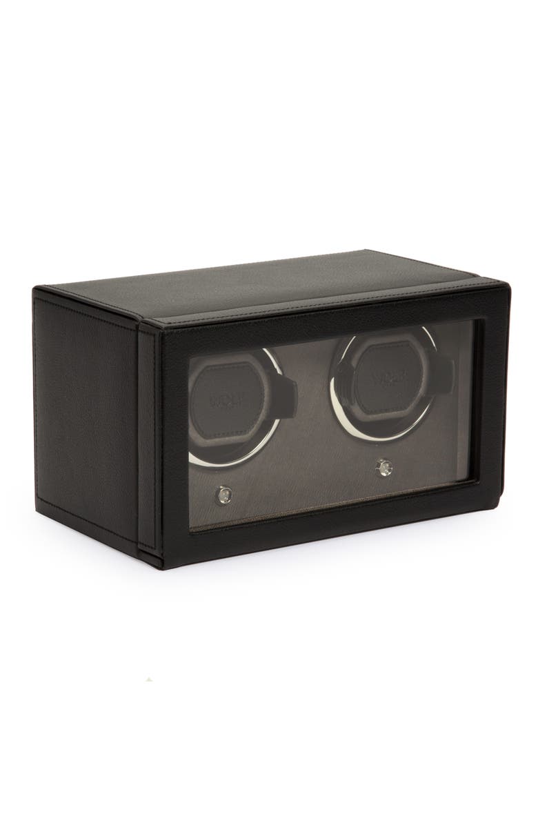 WOLF Cub Double Watch Winder with Cover, Alternate, color, Black