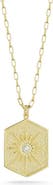 SPHERA MILANO Cubic Zirconia Starburst Medallion Pendant Necklace