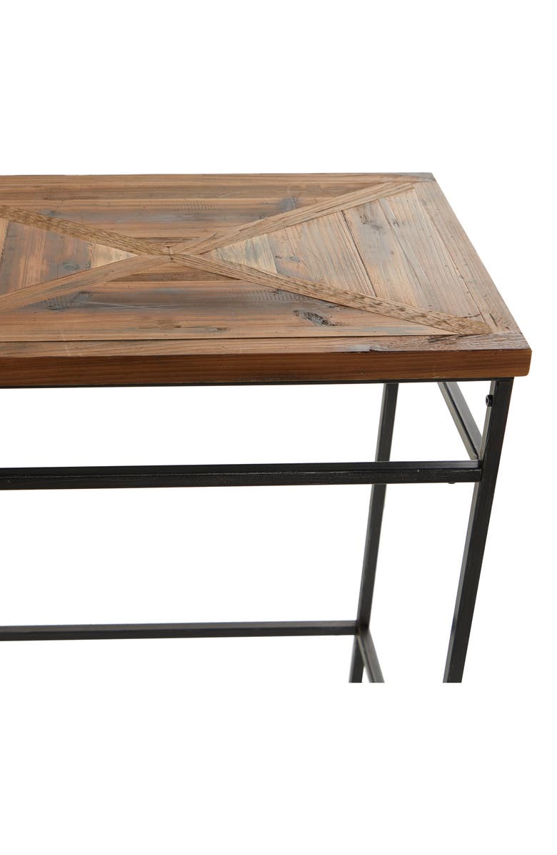 SONOMA SAGE HOME Black Metal Rustic Console Table with Brown Wood Top, Alternate, color,