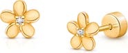 Tiny Blessings 14K Gold on Titanium Golden Petals Stud Screw Back Earrings