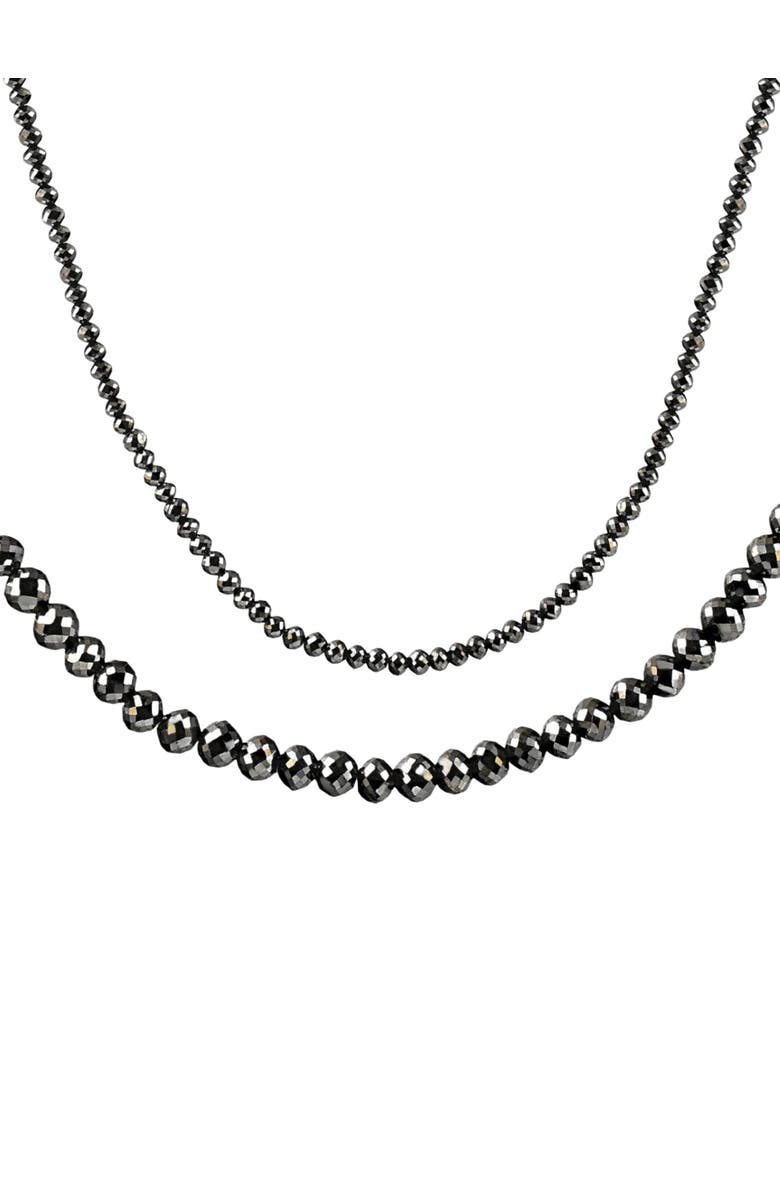 Bliss Diamond 33Ct Black Diamond Necklace in 18K Gold 16" With 2" Extender, Main, color, 