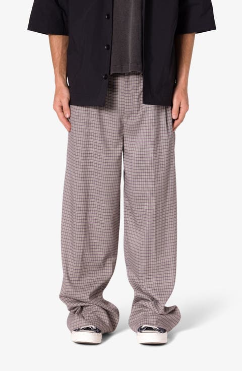 Pleated Wide Leg Cotton Pants