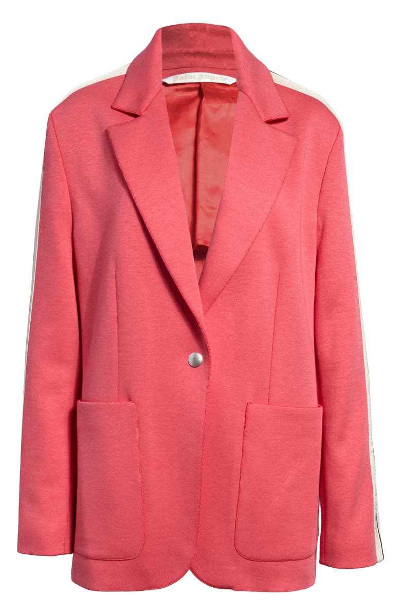 Palm Angels Track Stripe Single Breasted Cotton Blend Blazer, Main, color,