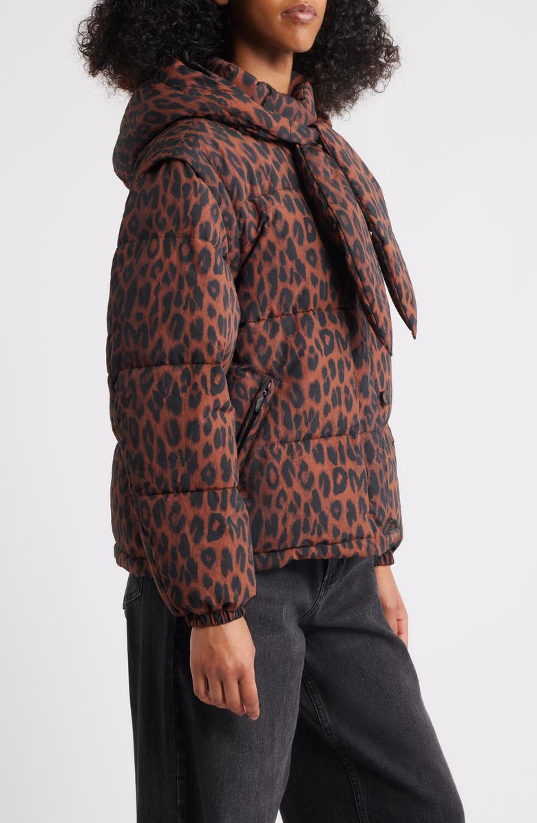 Damson Madder Pearl Convertible Hooded Puffer Jacket, Alternate, color, Leopard