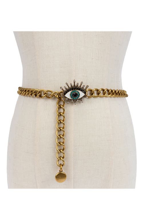 Kurt Geiger London Evil Eye Chain Belt In Gold