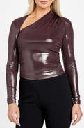 Marciano Metallic Asymmetric Neck Top