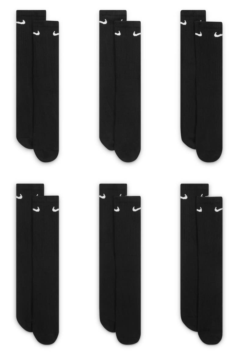 Everyday Crush Crew Socks - Pack of 6, Main, color, 010 BLACK/WHITE