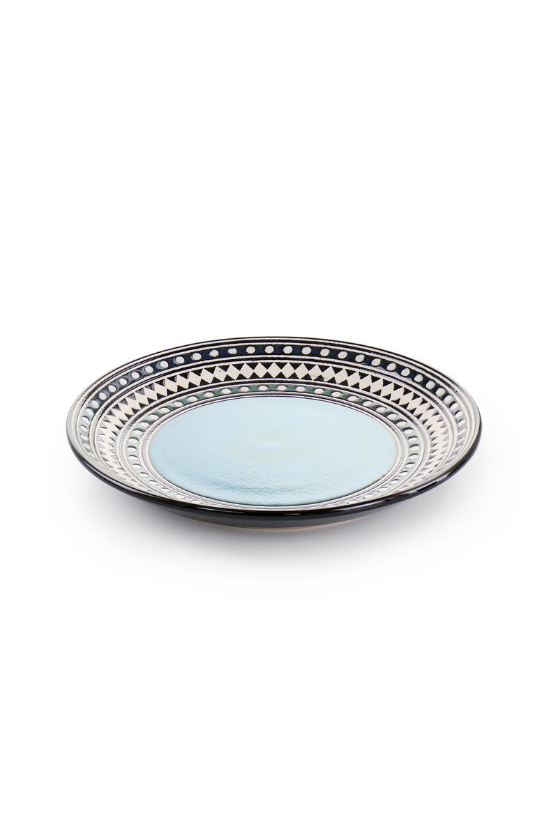 Elama Blue Sage 16 Piece Double Bowl Stoneware Dinnerware Set, Alternate, color, Blue