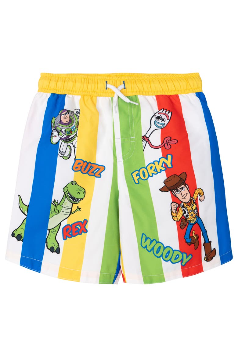 Toy Story Swimwear 2-Piece Rash Guard and Swim Trunks Set, Alternate, color, Toy Story Blue Stripe
