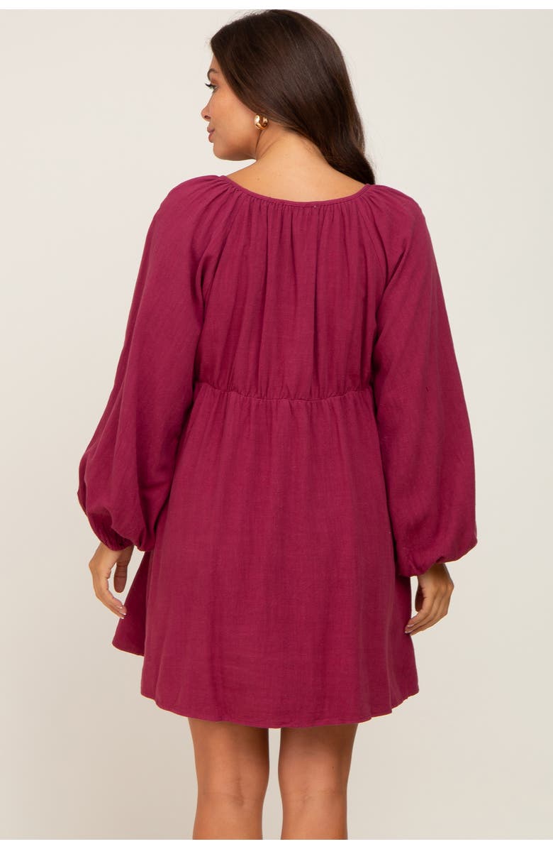 PinkBlush Crochet Lace Button Front Dress, Alternate, color, Burgundy