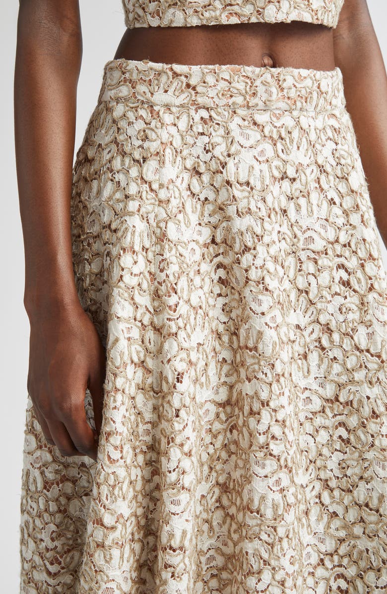 Michael Kors Collection Soutache Lace Circle Skirt, Alternate, color, Hemp/ Ecru