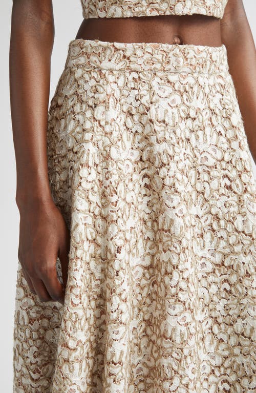 Michael Kors Collection Soutache Lace Circle Skirt In Brown