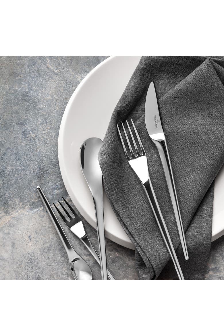 New Moon 20 Piece Flatware Set For 4, Alternate, color, SILVER