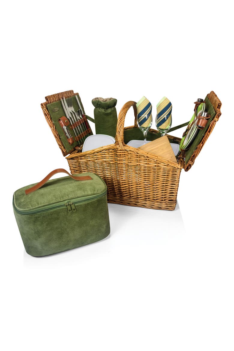'Somerset' Wicker Picnic Basket, Alternate, color, MEDIUM BROWN