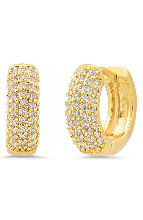 Pavé Cubic Zirconia Hoop Earrings