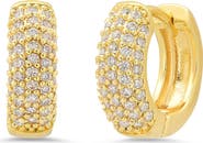 HMY JEWELRY Pavé Cubic Zirconia Hoop Earrings
