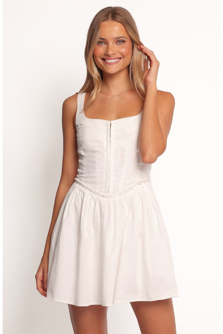 Gale Sleeveless Fit & Flare Minidress, Alternate, color, WHITE