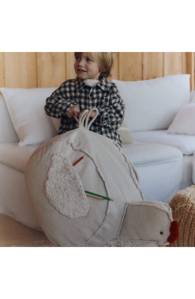 Lorena Canals Pouf Chicken, Alternate, color, Natural, Red, Honey