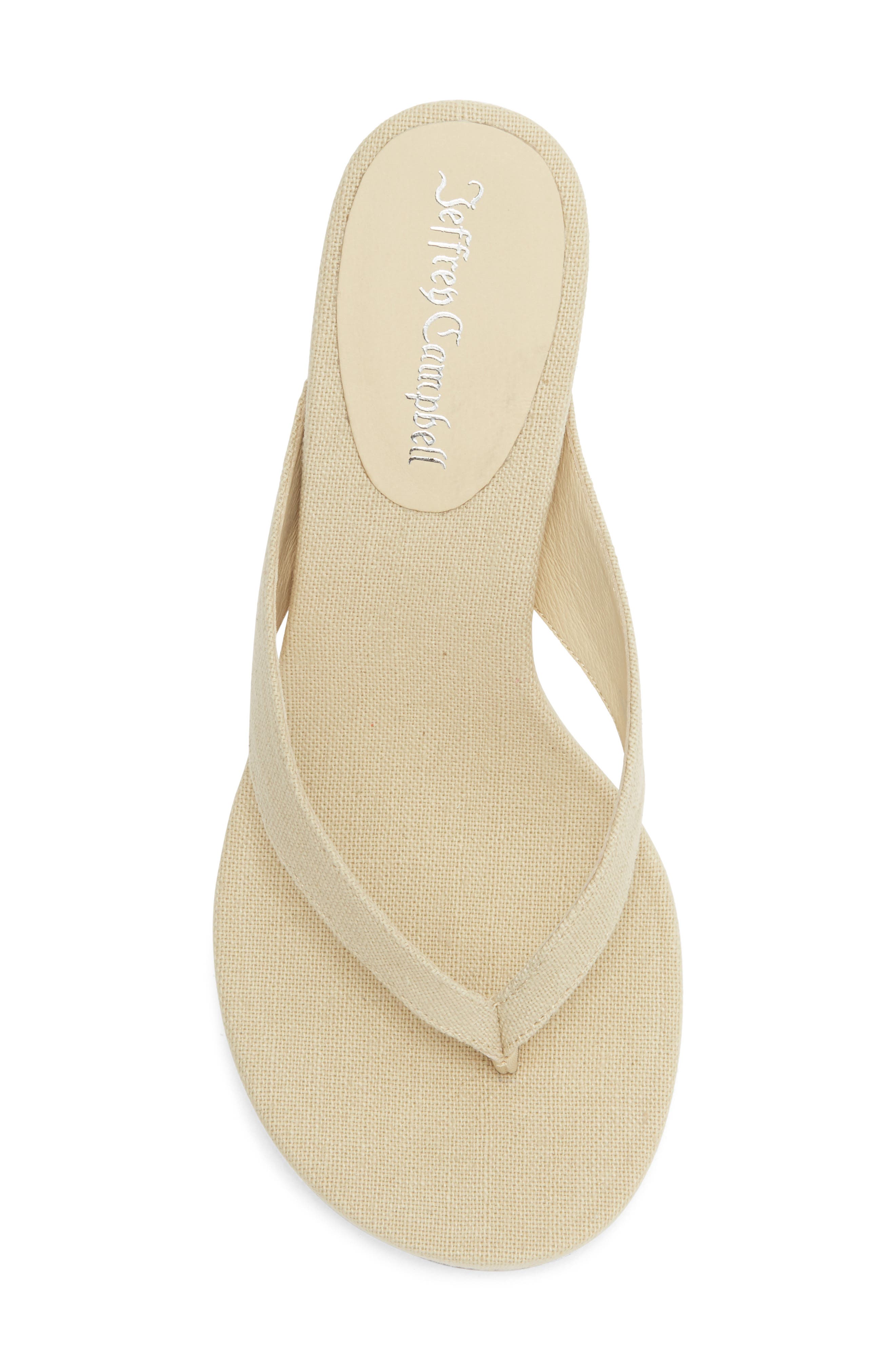 Jeffrey Campbell Liezel Platform Wedge Flip Flop, Alternate, color, Beige Canvas