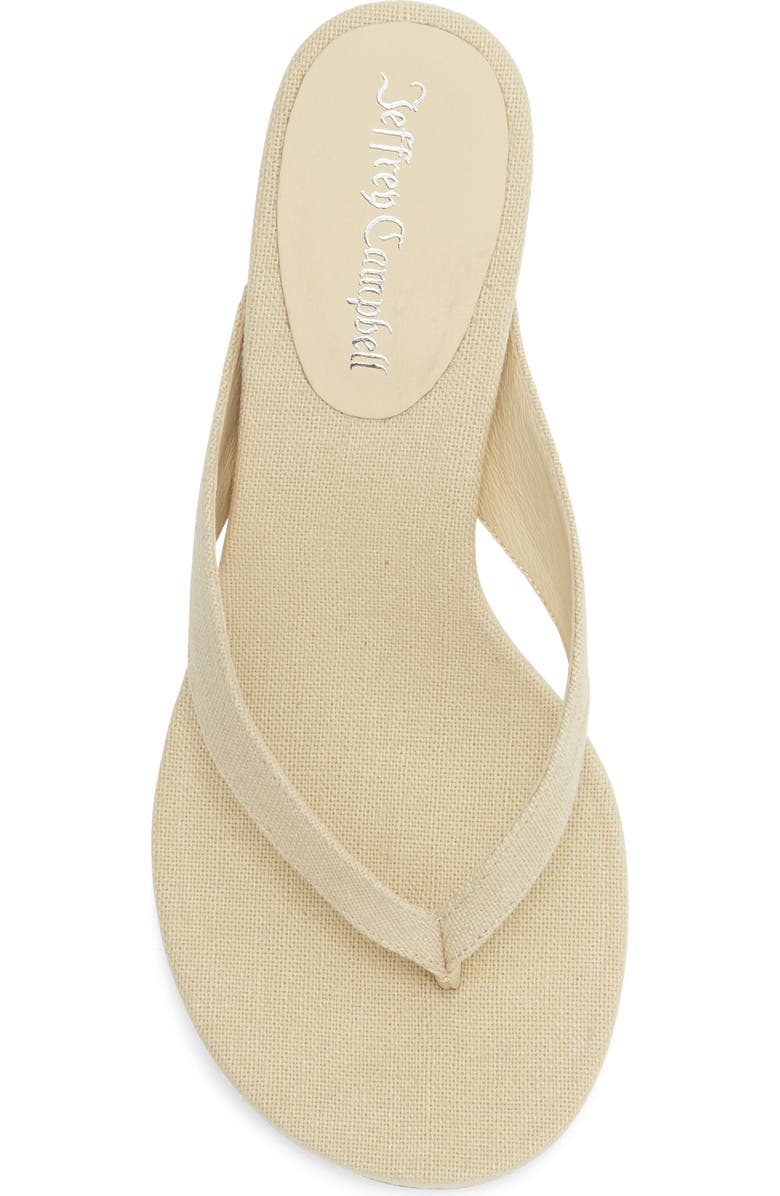 Jeffrey Campbell Liezel Platform Wedge Flip Flop, Alternate, color, Beige Canvas