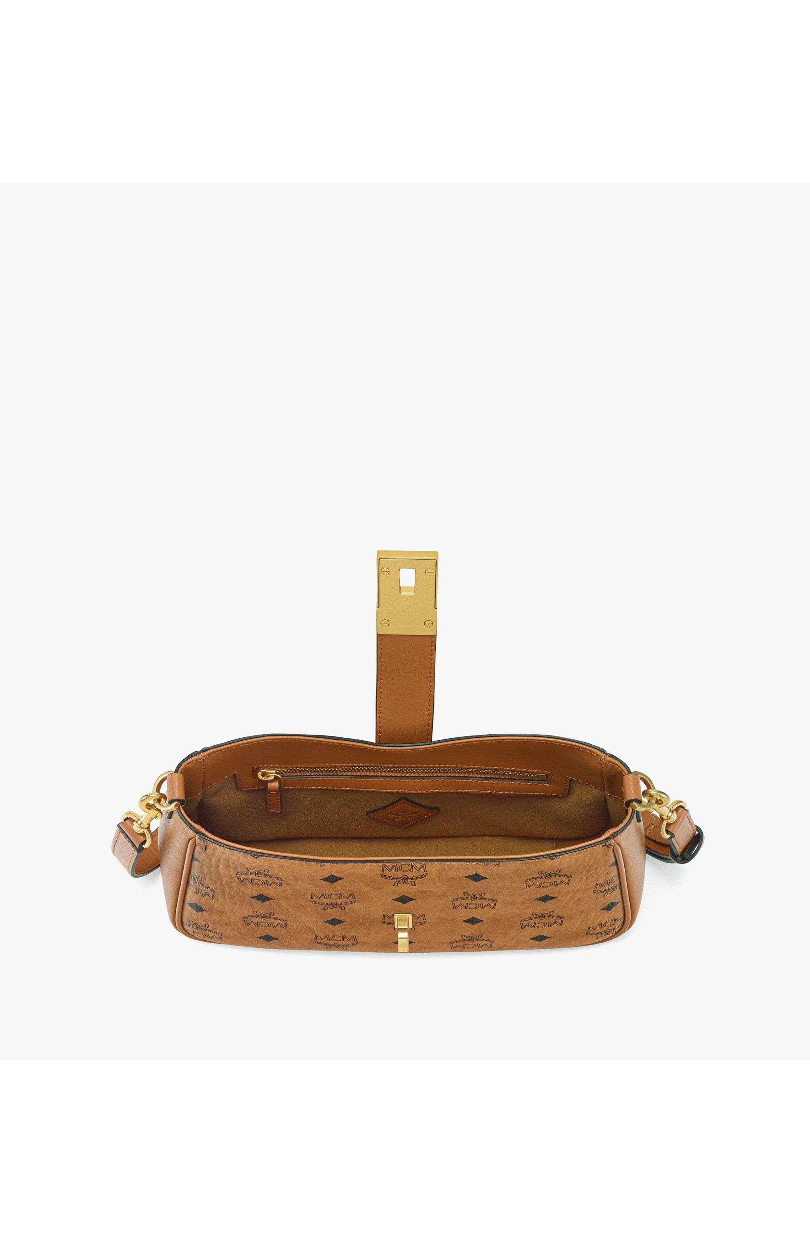 Small Tracy Shoulder Bag in Visetos, Alternate, color, Cognac