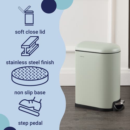 Happimess Roland Mini 2.6-gallon Step-open Trash Can In Pistachio Gereen