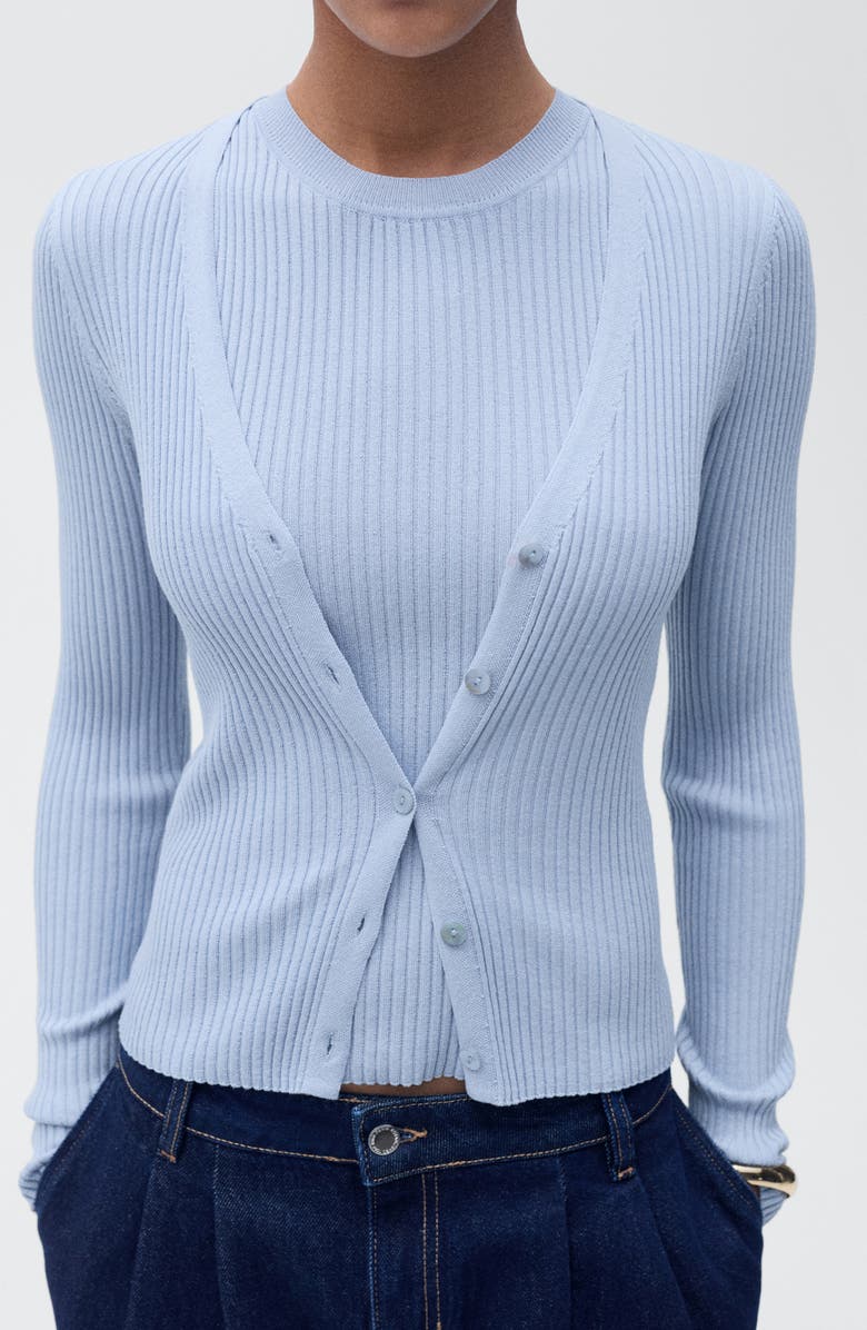 MANGO Sleeveless Rib Sweater, Alternate, color,