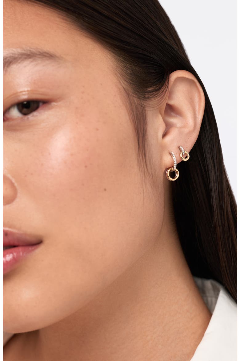 Solid Yellow Gold - Diamond Links Studs, Alternate, color, Two Tone
