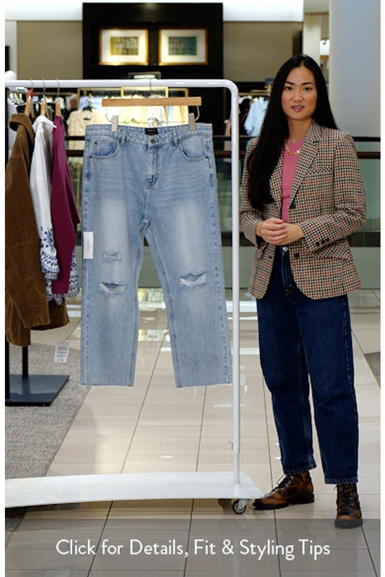 Esther Ripped Raw Hem Crop Straight Leg Jeans video