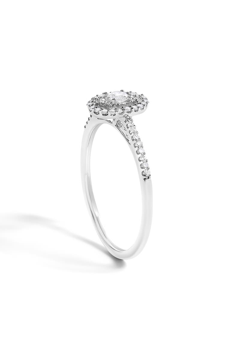 14K White Gold 1/5 Cttw Diamond With Halo Engagement Ring, Alternate, color, White
