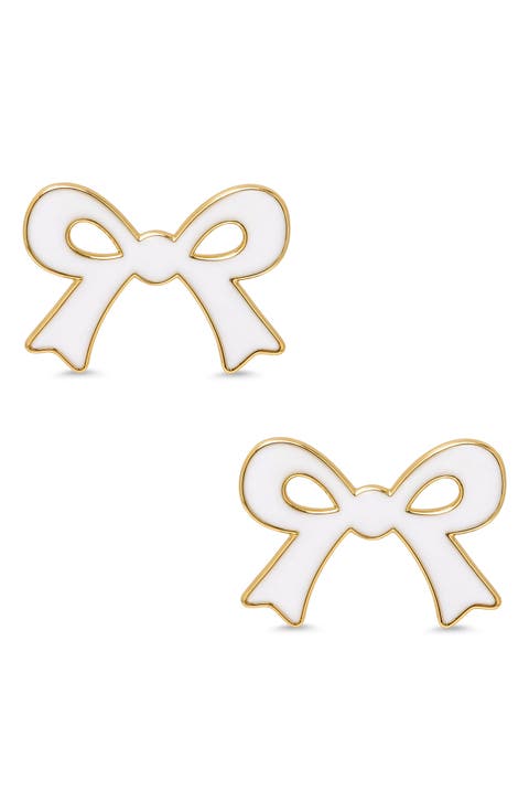 Kids' Bow Enamel Stud Earrings
