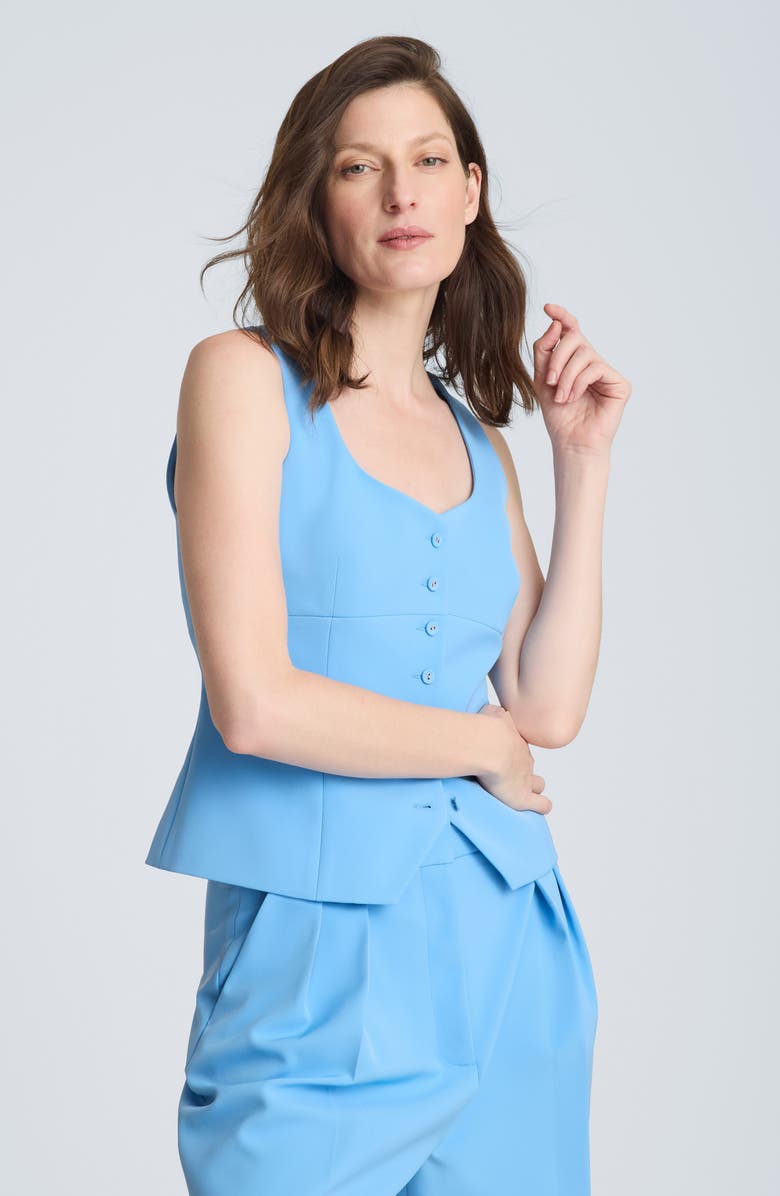 Kenneth Cole Bustier Button-Up Vest, Alternate, color, 