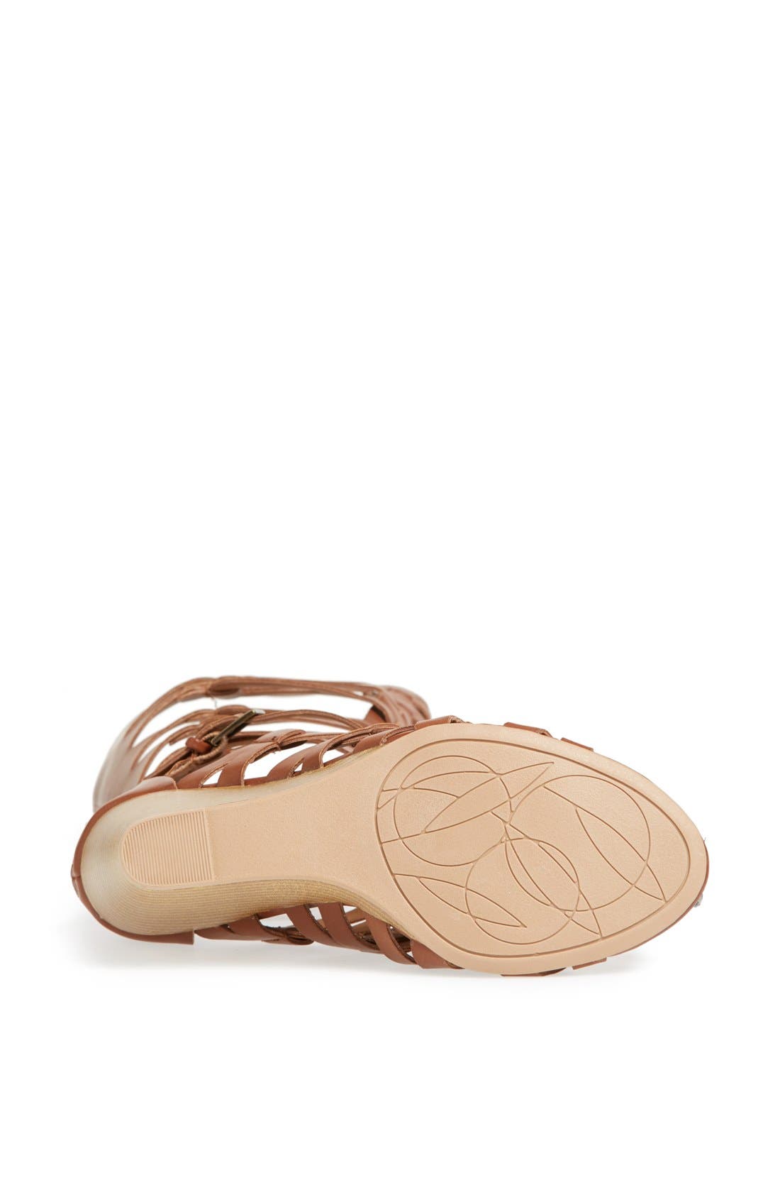 'Anglica' Gladiator Wedge Sandal, Alternate, color, COGNAC