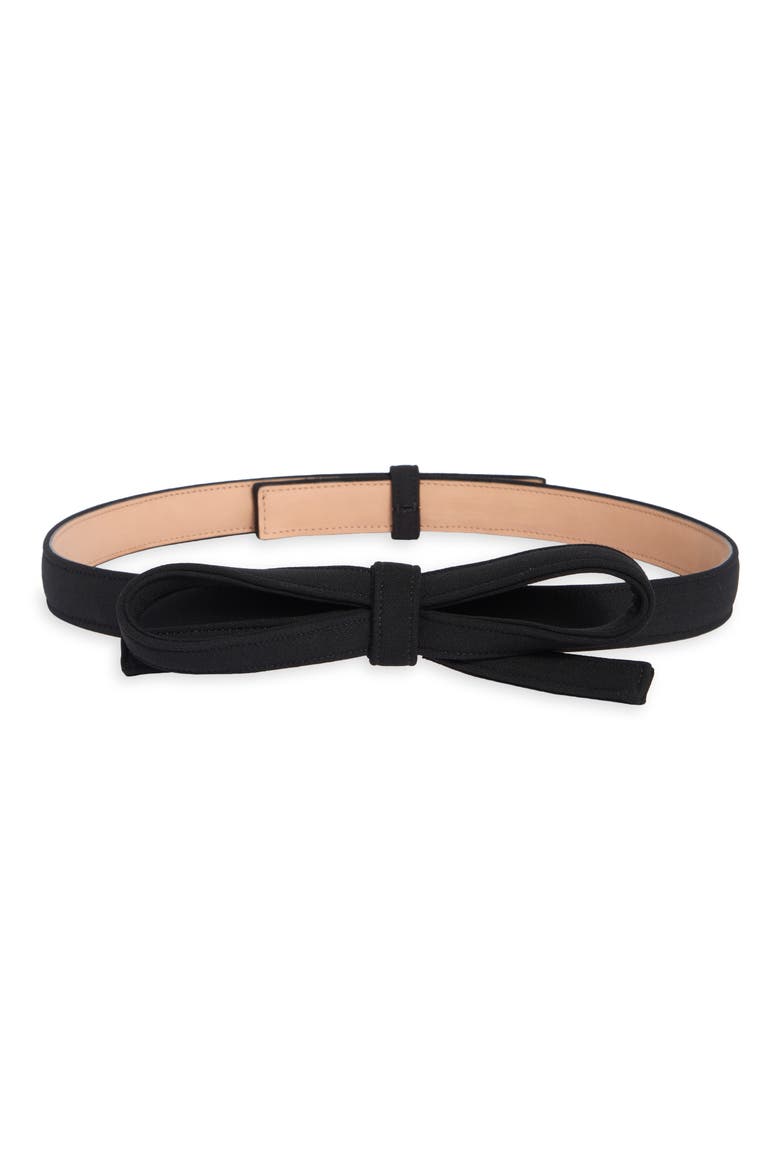 Bow Wool Blend Belt, Main, color, BLACK
