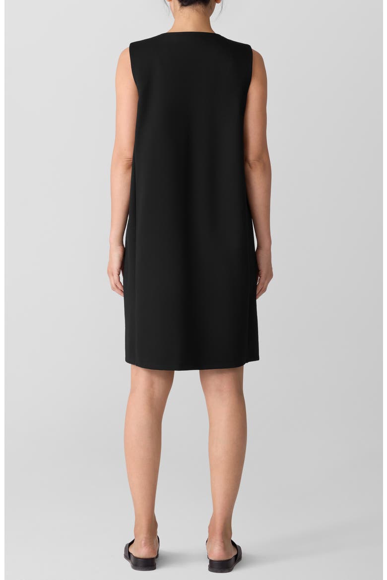 Split Neck Shift Dress, Alternate, color, BLACK