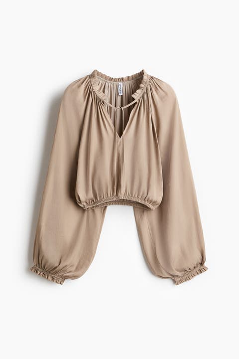Balloon-sleeved Blouse