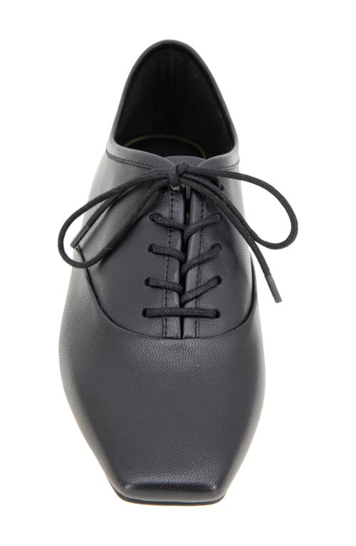 Kenneth Cole Justice Box Toe Lace Up Flat In Black Leather