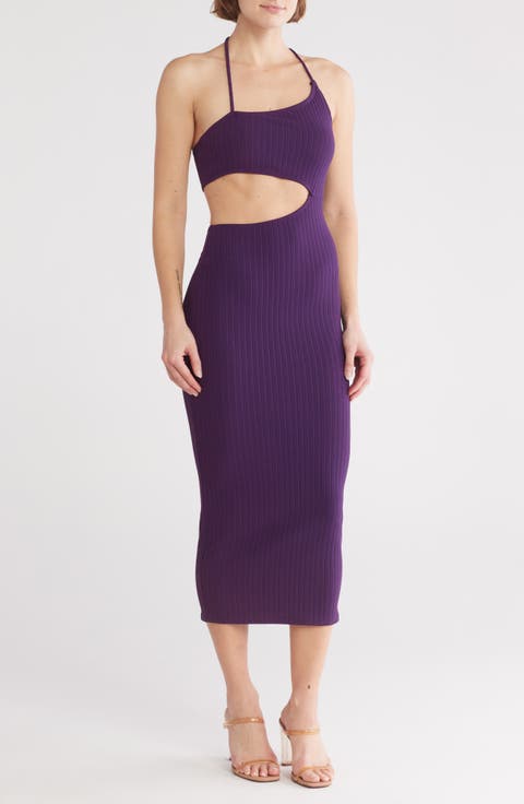 Cut Out Rib Midi Dress